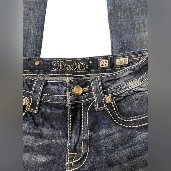 Miss Me Boot Jeans Cross Embellished Back Pocket Sz 27 - Picture 5 of 10